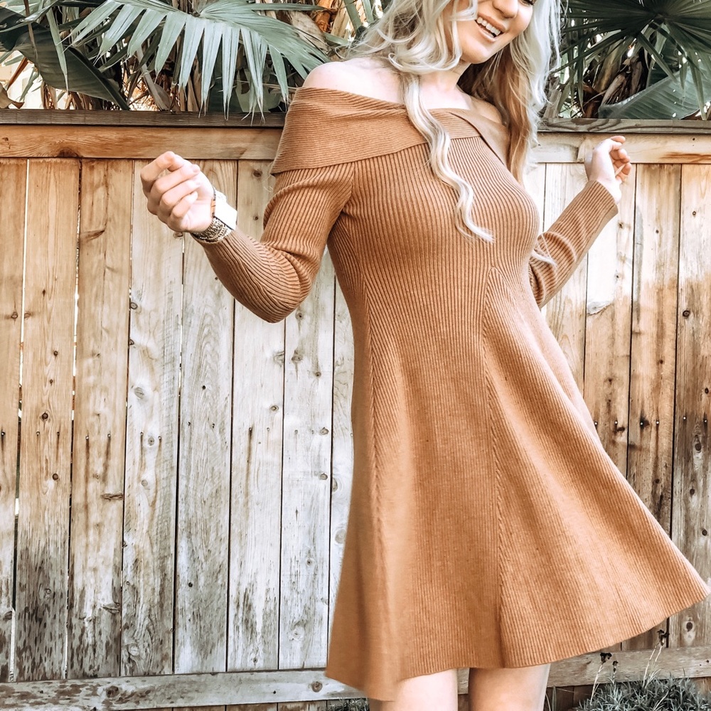 Off Shoulder sweater Dress